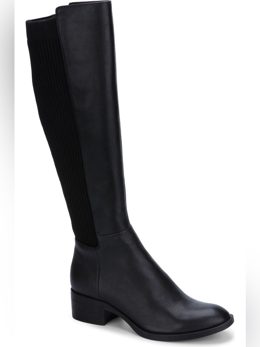 Kenneth Cole New York Levon Boots Women's 7.5 Black Side Zip Knee High Leather -